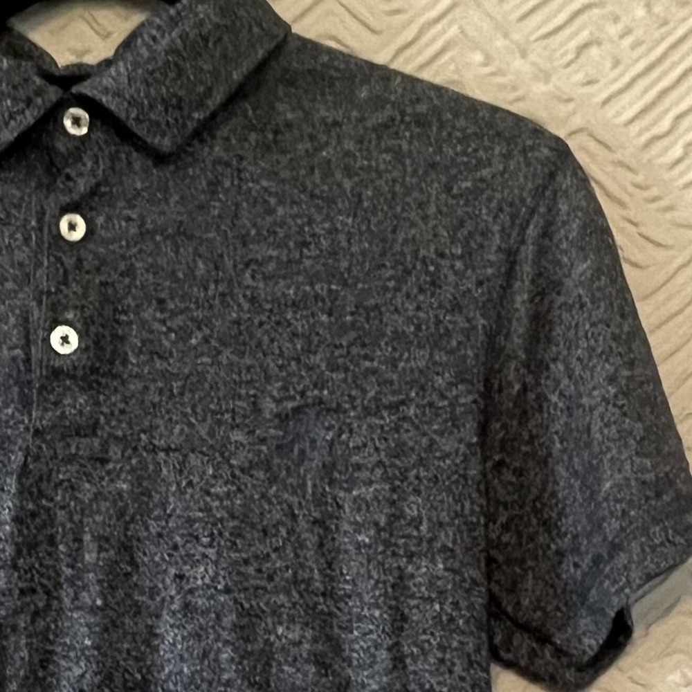 Rugby University Polo Shirt Sz Small Gray Blue Heathered Short Sleeve Lion Logo